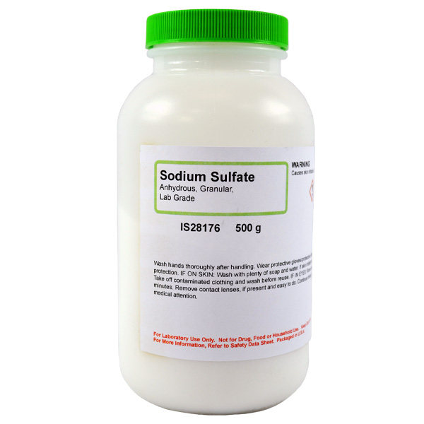 Sodium Sulfate Anhydrous Granular, Lab Grade, 500g