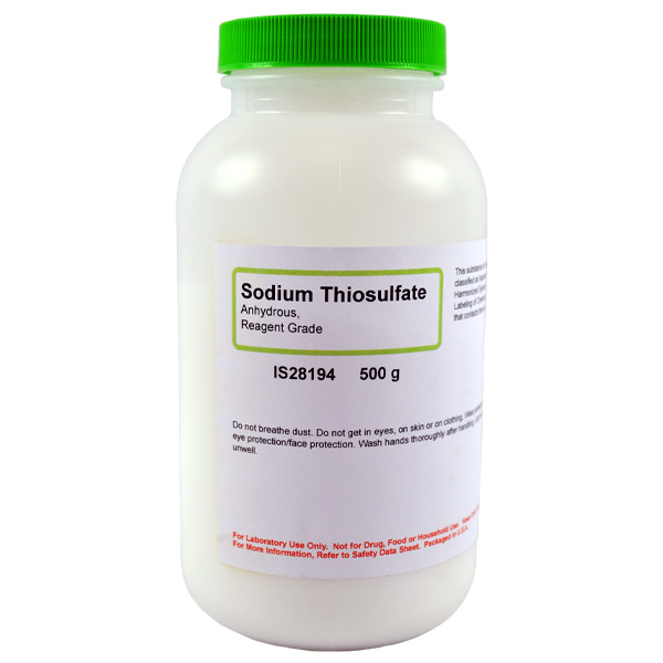 Sodium Thiosulfate Anhydrous, Reagent Grade, 500g