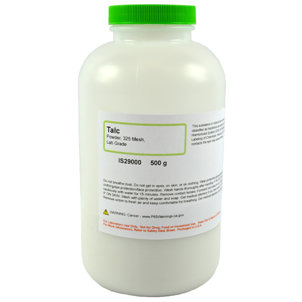 Talc Powder 95%, 325 Mesh, Lab Grade, 500g