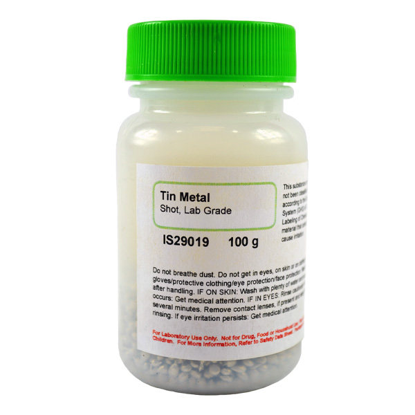 Tin Metal Shot, Lab Grade, 100g