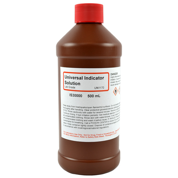 Universal Indicator Solution, Lab Grade, 500mL