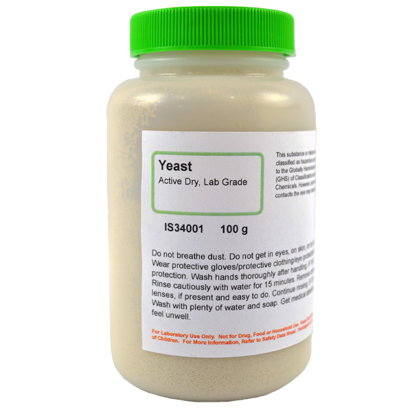 Yeast, Active Dry, Lab Grade, 100g